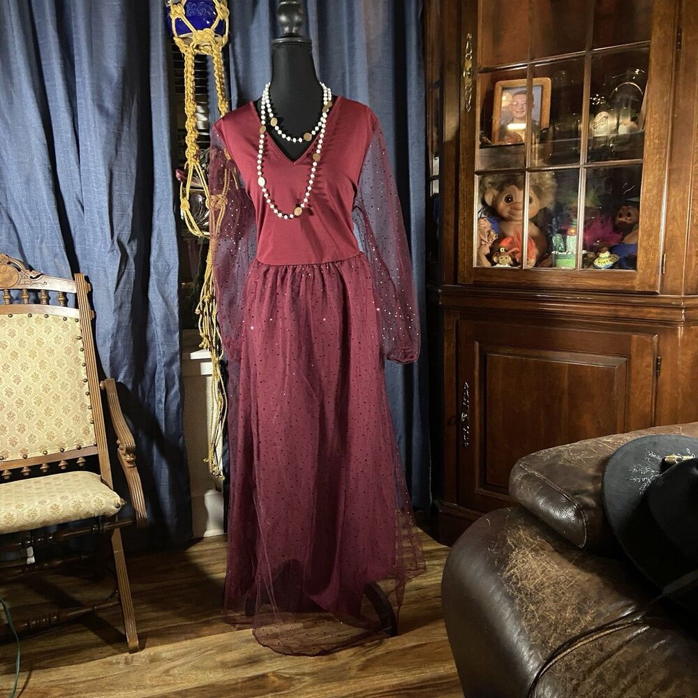 Plus Size Red Tulle Glitter Sleeve Dress NWT BloomChic US 18/20 Pockets